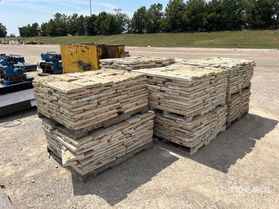 Quantity of (10) Pallets of Buff Lueders Limestone 4 - 8 in Sawn Veneer Stone