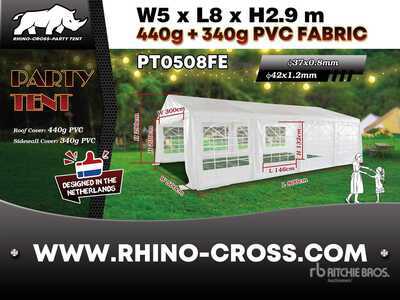 Rhino-Cross PT0508FE 5x8 Party Namioty i elementy namiotów (Unused)