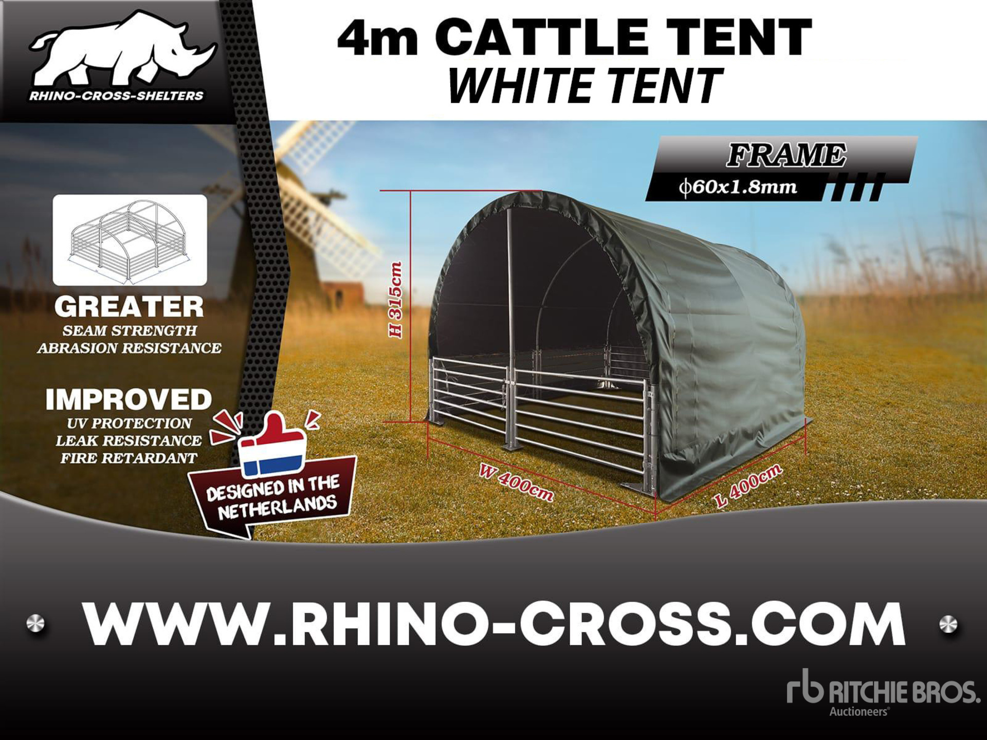 Rhino-Cross 4M Cattle Tent Edificio de almacenaje (Unused)
