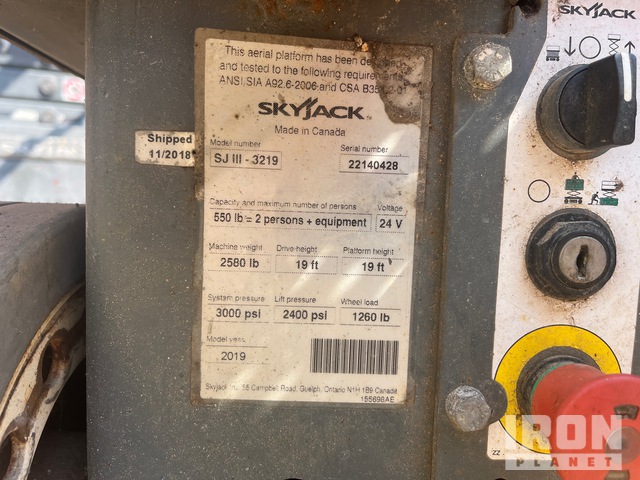 ELEVADOR TIJERA 2019 SKYJACK SJIII3219