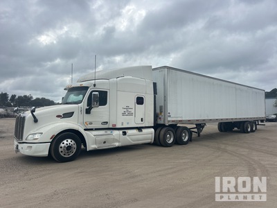 2016 Peterbilt 375 6x4 with 2011 Van trailer. Selling as one Lot. Trailer VIN is 1UYVS2535BG135307. Tracteur Routier Couchette