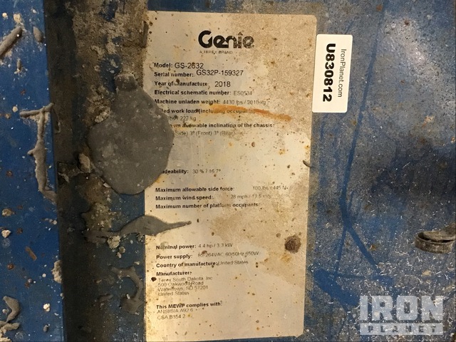 ELEVADOR TIJERA 2018 GENIE GS2632ELECTRIC