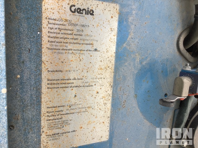 ELEVADOR TIJERA 2018 GENIE GS2632ELECTRIC