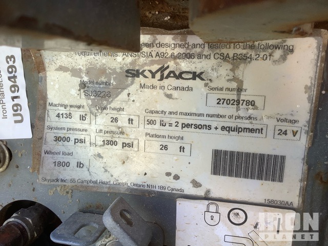 ELEVADOR TIJERA 2016 SKYJACK SJIII3226