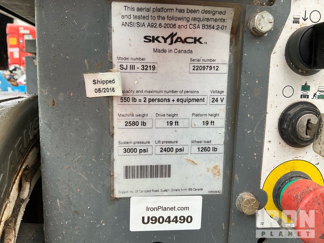 ELEVADOR TIJERA 2016 SKYJACK SJIII3219