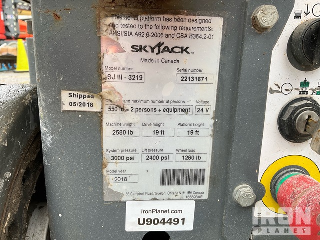 ELEVADOR TIJERA 2018 SKYJACK SJIII3219