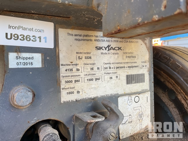 ELEVADOR TIJERA 2015 SKYJACK 3226