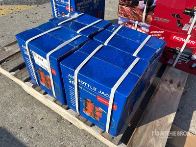 Quantity of (4) 2024 Powertek 20 Ton Air/Hydraulic Bottle Wagenheber (Unused)