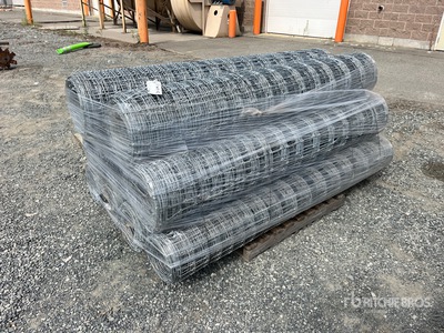Quantity of (9) 200 ft x 6 ft Galvanized Rolls of Deer Fence 12 gauge Fencing (Unused)