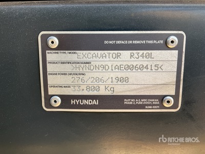2025 Hyundai R340L Tracked Excavator (Unused)