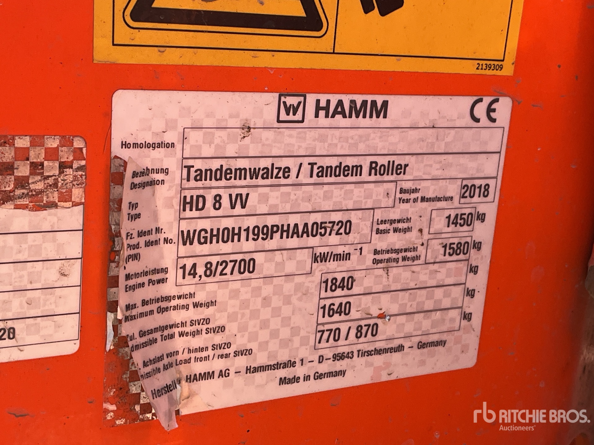 2018 Hamm HD8VV Double Drum Roller
