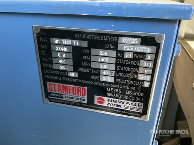 Stamford 250 kVA Skid-Mounted 発電機セット (250-749 kw/310-950 kva)