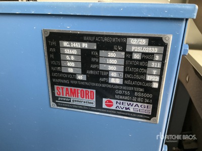 2025 Stamford 250 kVA Skid-Mounted 発電機セット (250-749 kw/310-950 kva)