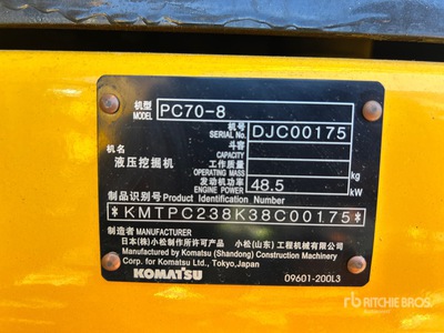 Komatsu PC70-8 Tracked Excavator
