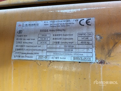 2021 Sany SR155 Drilling Rig