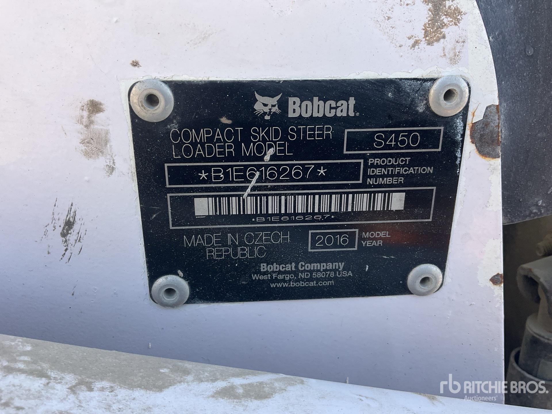 2016 Bobcat S450 Skid Steer Loader (Inoperable)