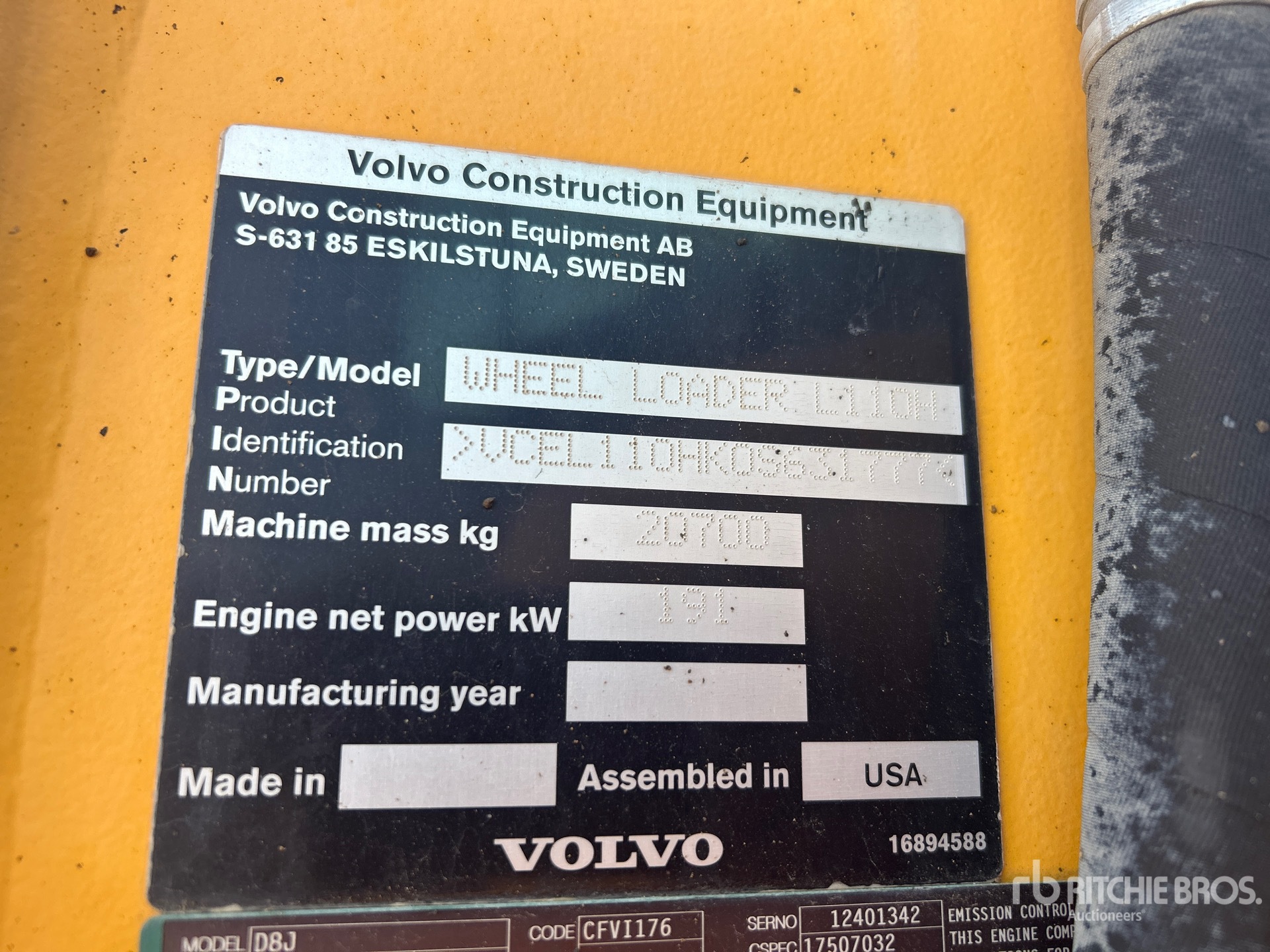 2019 Volvo L110H جرافة