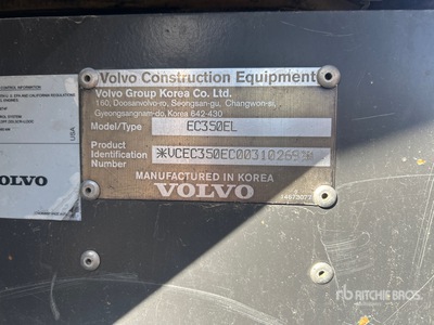 2016 Volvo EC350E Tracked Excavator