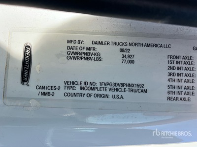 Foremost FVS1200 on 2023 Freightliner 114SD 8x6 Tri Drive Hydro Vac Autocarro aspiratore