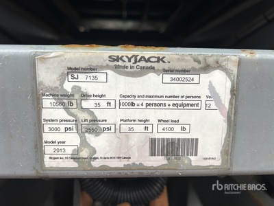 2013 Skyjack SJ7135 4x4 Diesel Scissor Lift