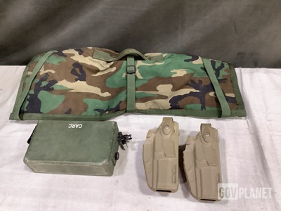 (5) Barrel Cases, (14) Pistol Holsters, (7) Battery Boxes & Assorted Items