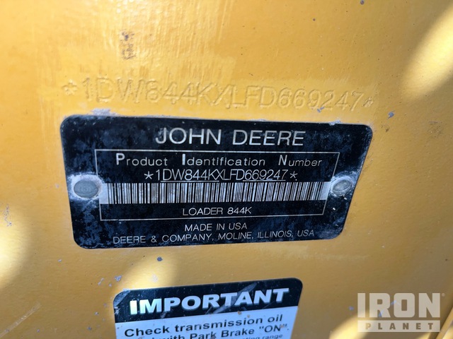 CARGADOR FRONTAL 2015 JOHN DEERE 844K