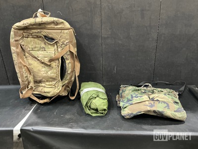 (49) Duffel Bags, (5) Helmet Bags, (7) Clothing Bags & Assorted Items