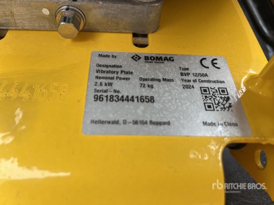 2024 Bomag BVP12/50A Plaque Vibrante (Non Utilise) Piastre vibranti (Unused)