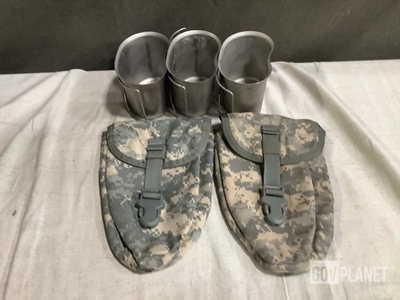 (166) Entrenching Hand Tool Carriers & (42) Water Canteen Cups