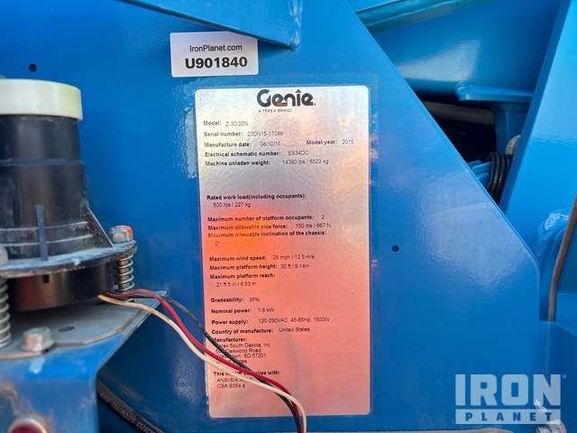 ELEVADOR ARTICULADO 2015 GENIE Z3020N