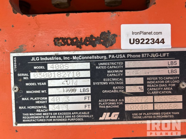 ELEVADOR TELESCóPICO 2014 JLG 4WD 400S