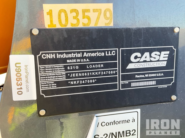 CARGADOR FRONTAL 2019 CASE 621G