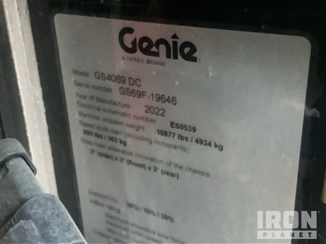 ELEVADOR TIJERA 2022 GENIE GS4069DC