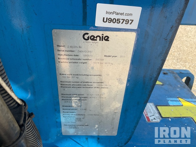 ELEVADOR ARTICULADO 2013 GENIE Z4023NRJ