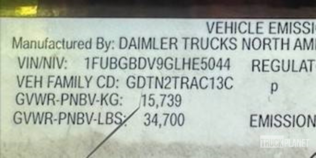 CAMIóN 2016 FREIGHTLINER