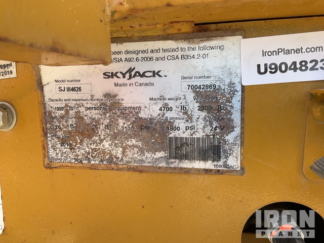 ELEVADOR TIJERA 2019 SKYJACK SJIII4626