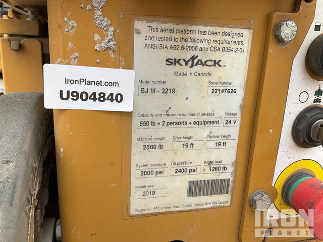 ELEVADOR TIJERA 2019 SKYJACK SJ3219E