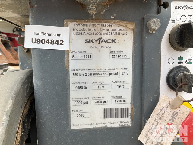 ELEVADOR TIJERA 2018 SKYJACK SJ3219E