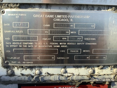 2012 Great Dane 53 ft x 102 in Tri/A Rimorchio furgonato