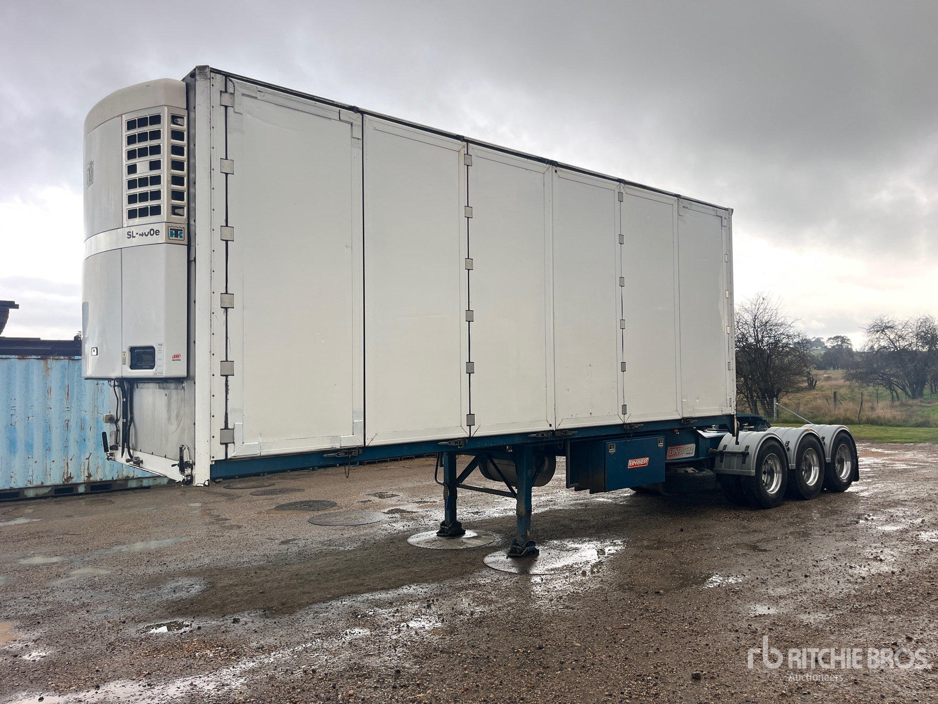 2008 Barker 7.2 m B-Double Lead Tri/A Slide A-Side Refrigerated Trailer