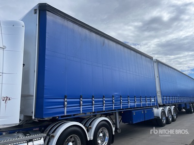 1999 Krueger 7.5 m Tri/A B-Double Lead Tautliner Trailer