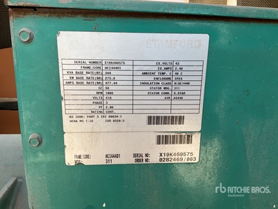 Cummins 344 kVA Skid-Mounted Generator Set (Inoperable)