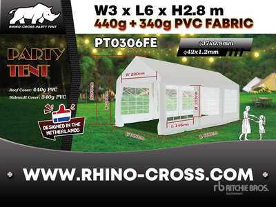 2025 Rhino-Cross PT0306FE 3x6x2.8m Partytent (Unused)