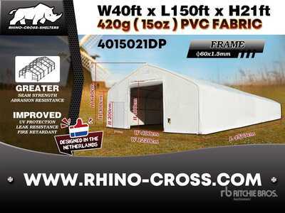 2025 Rhino-Cross 4015021DP Tent - 45,75x12,2x6,4 m Storage Building (Unused)