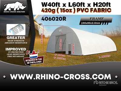 2025 Rhino-Cross 406020R Tent - 18x12,2x6,1 m Storage Building (Unused)