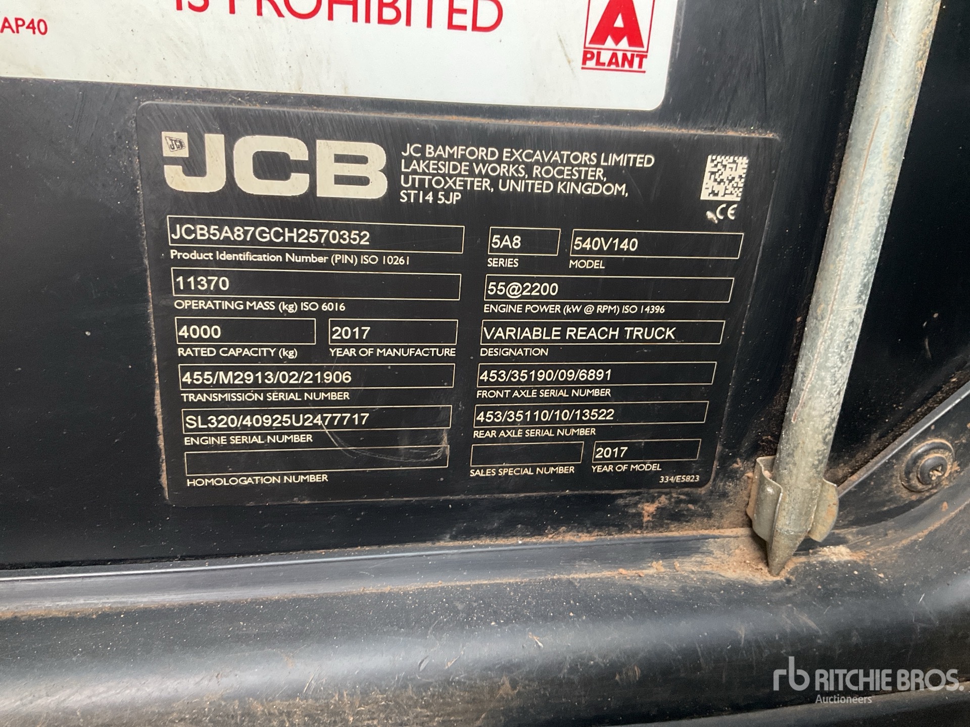 2017 JCB 540-140 Manipulador Telescópico