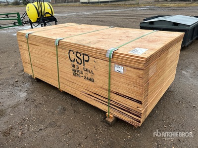 Quantity of (40) 3/4 in x 4 ft x 8 ft CSP/DFP No Stamp Contreplaqué (Unused)