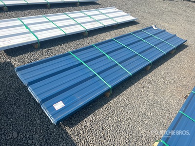 Quantity of (64) 2025 Kit Containers Steel R Panel 3' x 12' metal roofing Materiale edile