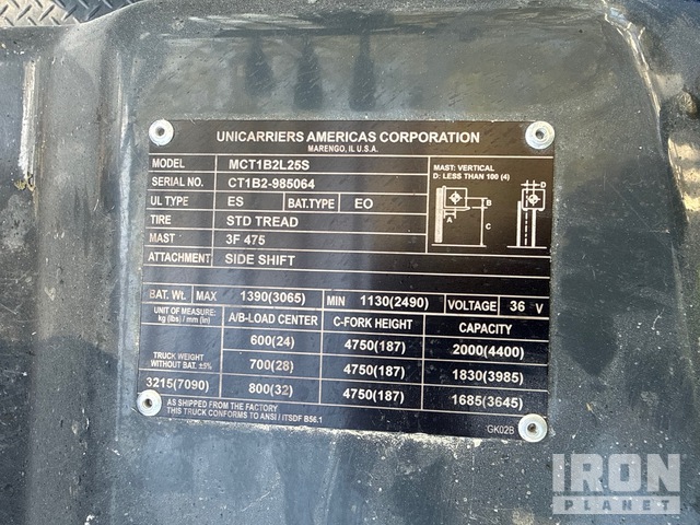 MONTACARGAS ELéCTRICO 2020 UNICARRIERS BXC50N