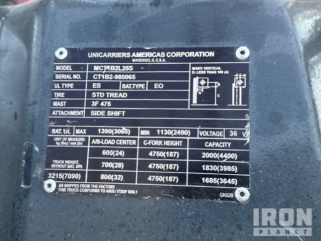 MONTACARGAS ELéCTRICO UNICARRIERS MCT1B2L25S